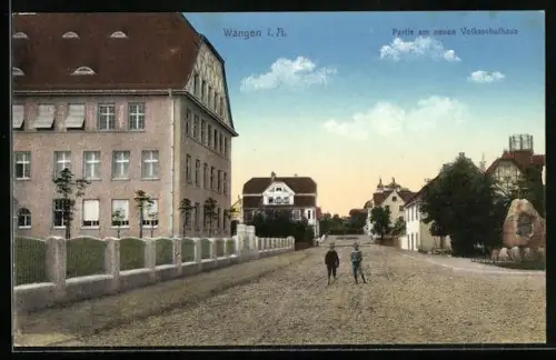 AK Wangen i. A., Partie am neuen Volksschulhaus