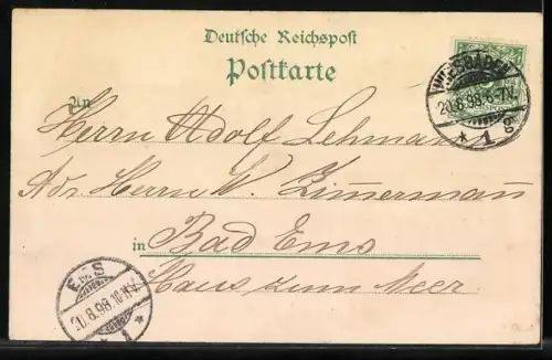 Lithographie Wiesbaden, Kurhaus, Kurhausplatz, Innenansicht