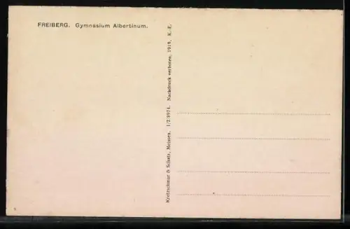 AK Freiberg / Sachsen, Strasse am Gymnasium Albertinum