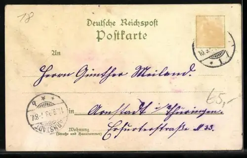 Lithographie Kassel, Orangerie, Friedrichsplatz, Heldendenkmal