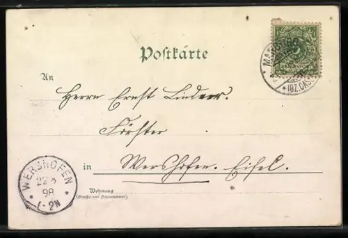 Lithographie Hamburg, Hafen, Kaiser Quai, Seewärte