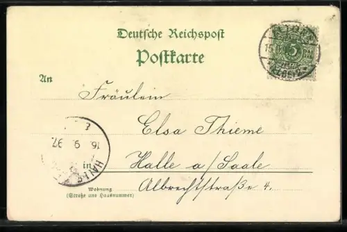 Lithographie Hamburg-St.Pauli, St. Pauli, Concerthaus, Strassenbahn