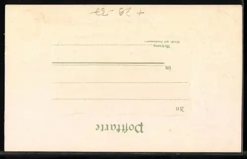 Passepartout-Lithographie Erfurt, Dom u. St. Severinskirche, Wappen