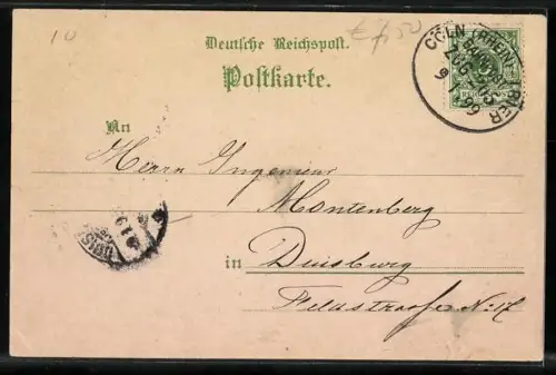 Lithographie Jünkerath i. d. Eifel, Bahnhof, Gladter Burg