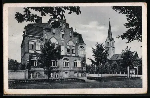 AK Hennigsdorf bei Berlin, Rathaus und Kirche