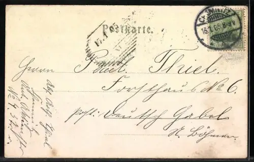 Lithographie Zittau i. Sa., Handels- und Gewerbekammer, Hermes mit Geld im Horn, Passepartout