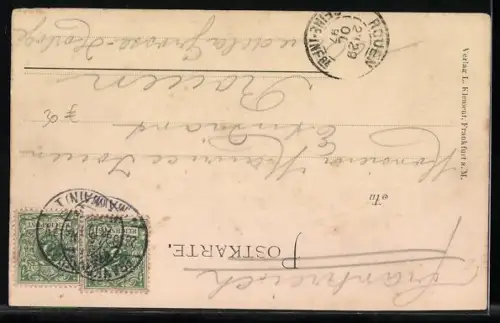 AK Frankfurt a. M., Cafe Bauer mit Strassenpartie