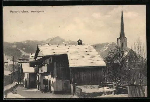 AK Partenkirchen, Balengasse im Schnee