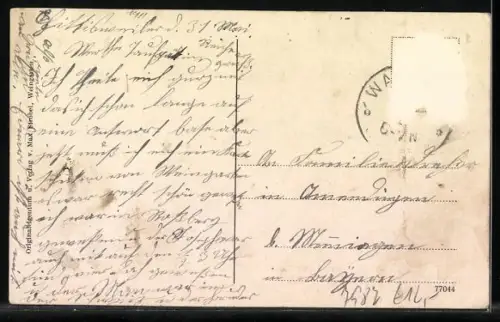 Künstler-AK Weingarten /Württbg., Blutritt-Prozession, Basilika, historische Ansicht