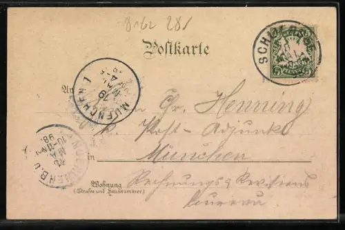 Lithographie Schliersee, Teilansicht, Wendelstein, Birkenstein