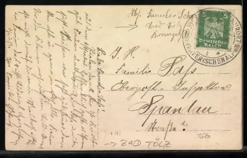 AK Bad Tölz, Dreistöckiges Wohnhaus mit Mansarddach, Sechs Kinder vor dem Haus