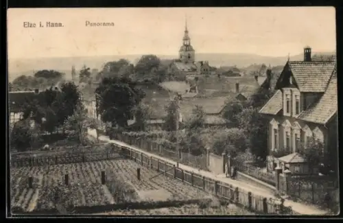 AK Elze i. Hann., Gesamtansicht aus der Vogelschau