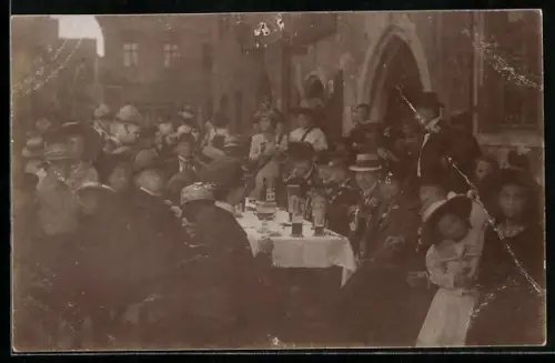 Foto-AK Neustadt /Orla, Veranstaltung zum Kornblumentag am 10. Juni 1911