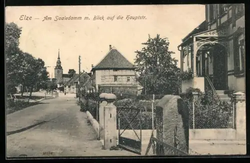 AK Elze / Hannover, Am Saaledamm mit Blick auf die Hauptstrasse