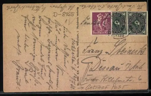 AK Fischbachau, Ortsansicht mit Gasthof Post und Blick auf den Breitenstein