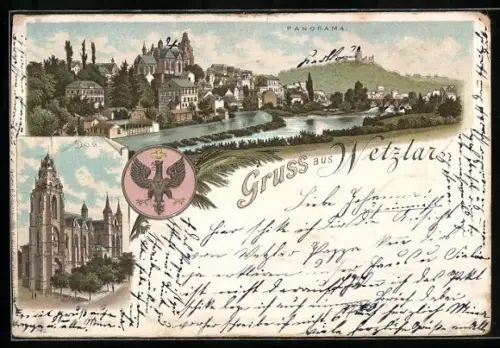 Lithographie Wetzlar, Panorama und Dom