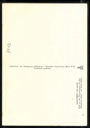 AK Marktbreit am Main, Blick von der Schustergasse auf das Hotel Goldener Löwe am Markt