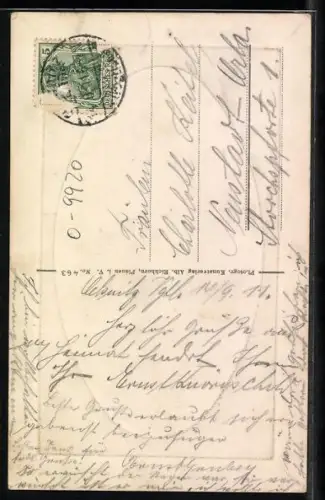 AK Ölsnitz i. Vogtl., St. Jacobi-Kirche im Passepartout-Rahmen