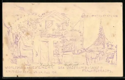 AK Bad Schmiedeberg, Festpostkarte zum Wohltätigkeitsbasar des Frauenvereins 1910