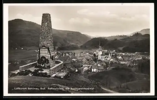 AK Schönau / Schwarzwald, Partie am Schlageterdenkmal