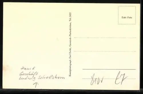 AK Garmisch, Haus und Geschäft Ludwig Schelshorn