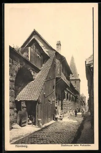 AK Nürnberg, Stadtmauer beim Mohrentor