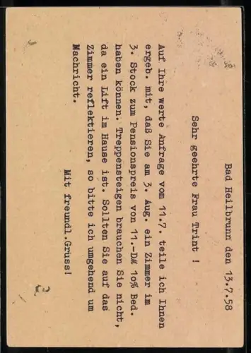 AK Bad Heilbrunn, Hotel und Fremdenheim Maria