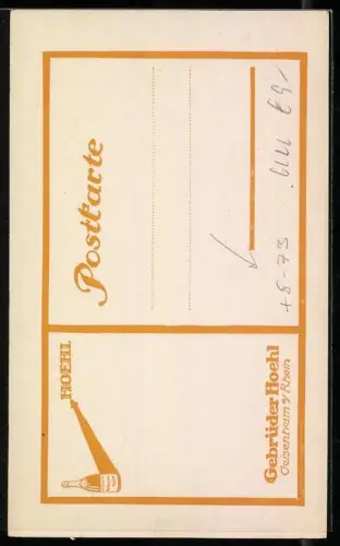 AK Geisenheim a. Rh., Gebrüder Hoehl, Weinwerbung, Flaschenmotiv