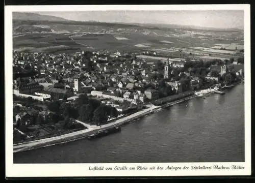AK Eltville am Rhein, Luftbild, Anlagen der Sektkellerei Matheus Müller