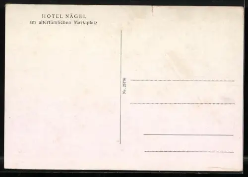 AK Alsfeld, Marktplatz, Hotel Nägel, Fachwerkhäuser