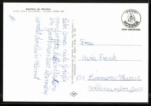 AK Immert /Bernkastel, Gasthaus Zur Barriere, Hunsrück-Höhenstrasse, Innenansichten