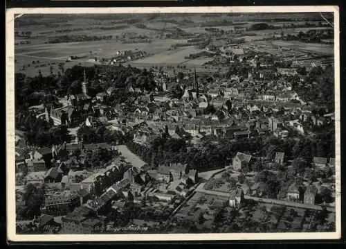 AK Moers, Gesamtansicht der Stadt, Fliegeraufnahme