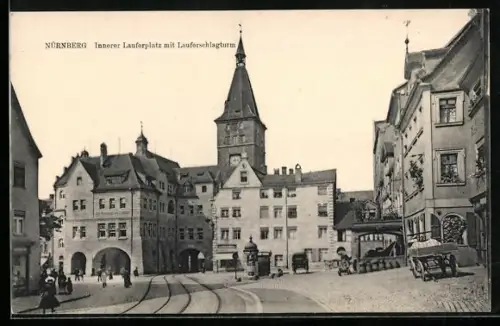 AK Nürnberg, Innerer Lauferplatz mit Lauferschlagturm