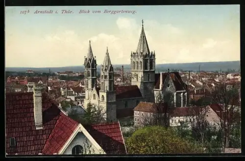 AK Arnstadt i. Thür., Blick vom Berggartenweg