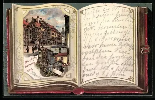 Lithographie München, Münchner Hofbräuhaus, Ansichtskartengeschichte