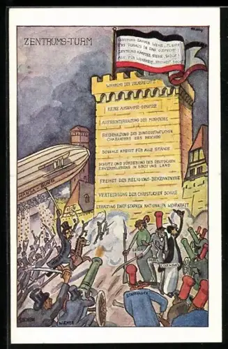 AK Zentrums-Turm, Linke stürmen die Grundmauern der Partei, Luftschiff des Hansa-Bund