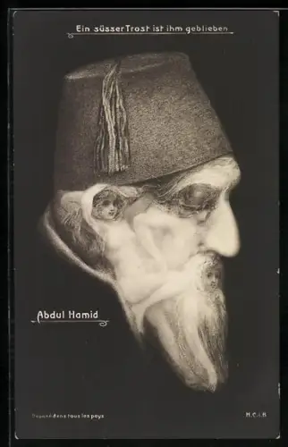 AK Sultan Abdul Hamid der Türkei, Gesicht aus nackten Frauen gebildet