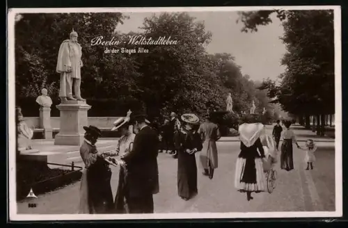 AK Berlin, Weltstadtleben in der Sieges Allee
