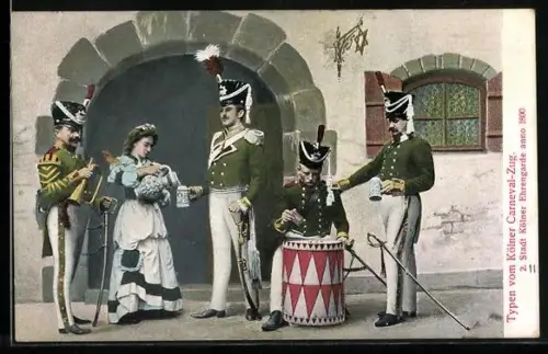 AK Köln, Kölner Carneval, 2. Stadt Kölner Ehrengarde anno 1800