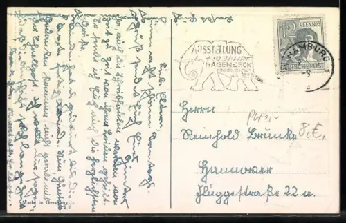 AK Iran, Briefmarken verschiedener Werte, Landkarte des mittleren Ostens, Löwe auf goldener Sonne