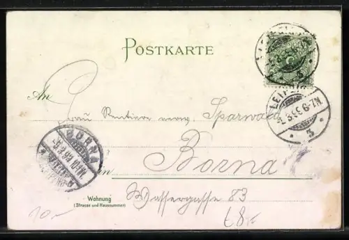 Lithographie Finanzkarte Nr. 5, Kleingeld im leerer Geldbörse für schlechte Zeiten, abgebranntes Streichholz