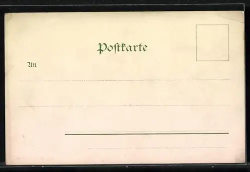 Lithographie Breite und schmale Briefmarke als Köpfe zweier gegensätzlicher Männer