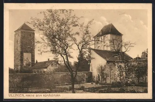 AK Villingen / Baden, Partie beim Romäusturm