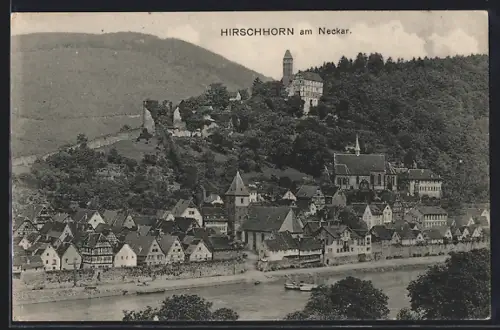 AK Hirschhorn am Neckar, Ortsansicht aus der Vogelschau