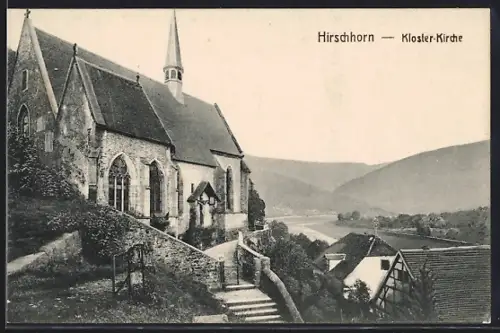 AK Hirschhorn / Neckar, Partie an der Kloster-Kirche