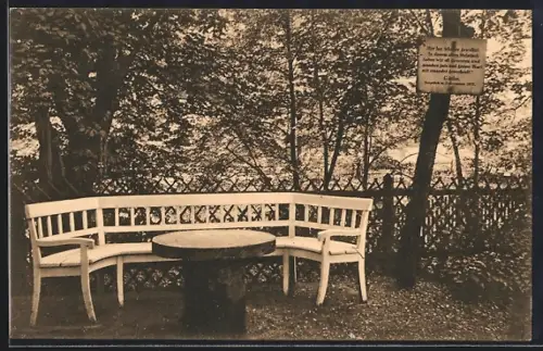 AK Jena, Schillertisch mit Gedenktafel