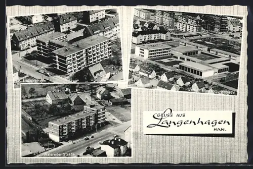 AK Langenhagen /Han., Ledigenheim und Schule Hindenburgstrasse, Walsroder Strasse