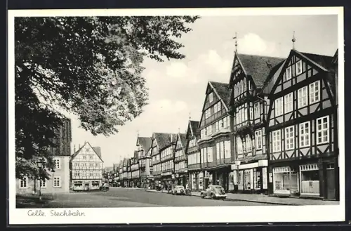 AK Celle, Stechbahn mit Geschäften