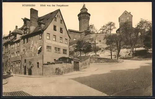 AK Nürnberg, Blick von der Burgstrasse