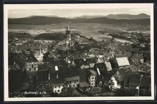 AK Rottweil, Blick über den Ort mit Landschaft